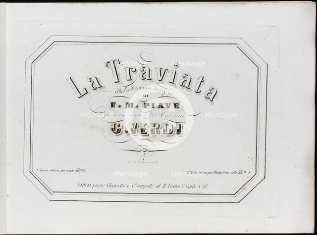 La Traviata: first edition of the original version, 1854.