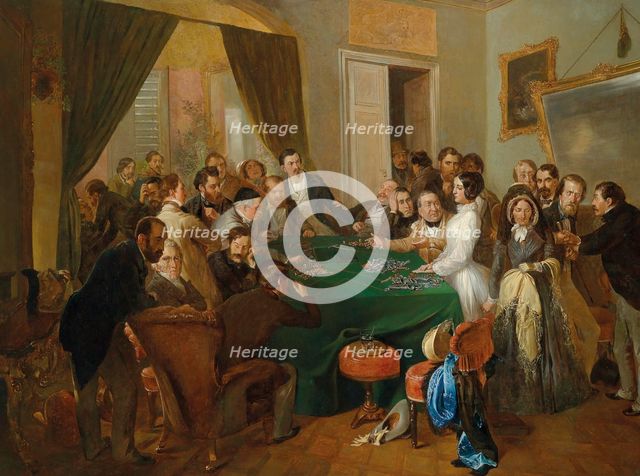 La Traviata: scene at the gaming table, 1866.