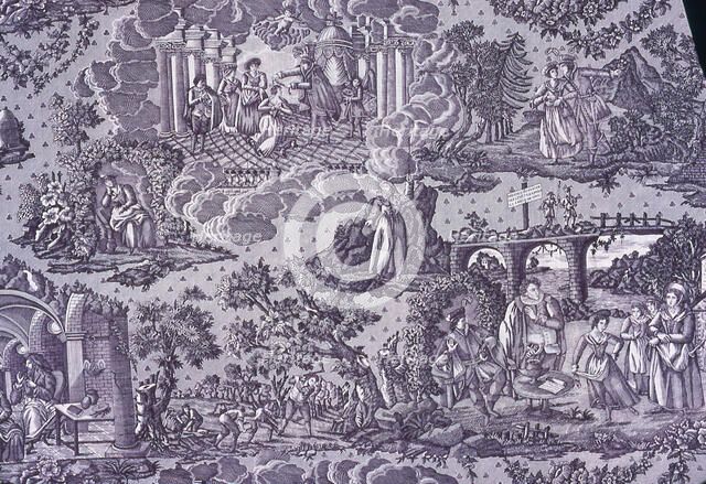 La Trève de Dieu (God's Truce) (Furnishing Fabric), France, c. 1820. Creator: Unknown.