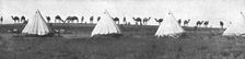 'La Turquie Succombe; Le camel corps de l'armee britannique de Palestine; un camp dans..., 1918. Creator: Unknown