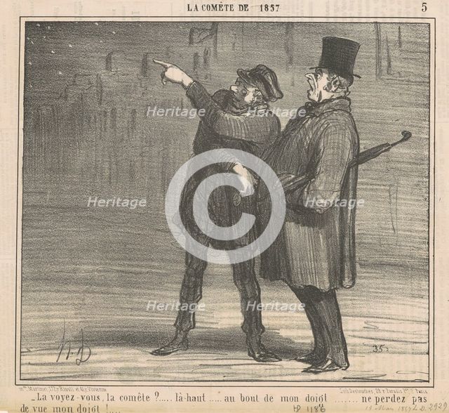 La voyez-vous la comète? ..., 19th century. Creator: Honore Daumier.