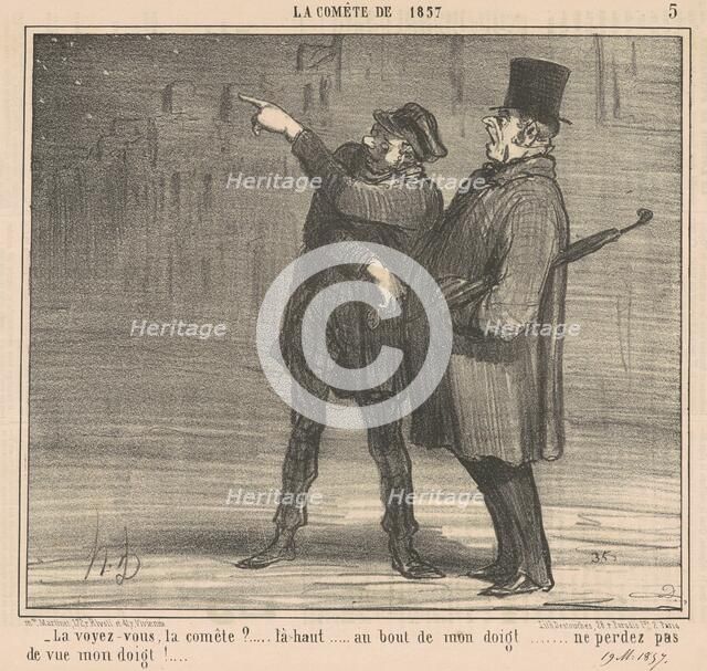 La voyez-vous la comète? ... La-haut ..., 19th century. Creator: Honore Daumier.