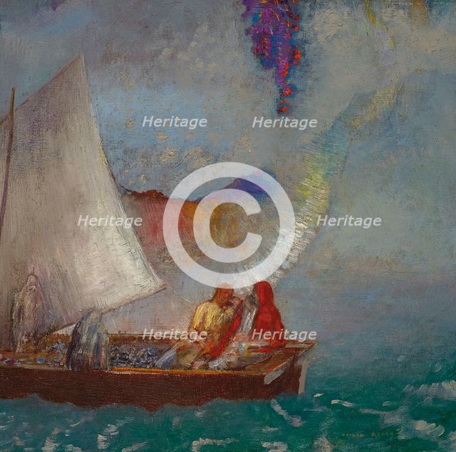 La Voile grise (The Gray Sail), um 1900-1904. Creator: Redon, Odilon (1840-1916).