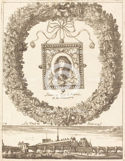 La veue du Pont Neuf; Louis XIV Roy de Franceet de Navarre, probably 1665. Creator: François Le Febvre.