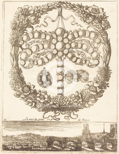 La veue du pont de Rouen, probably 1665. Creator: François Le Febvre.