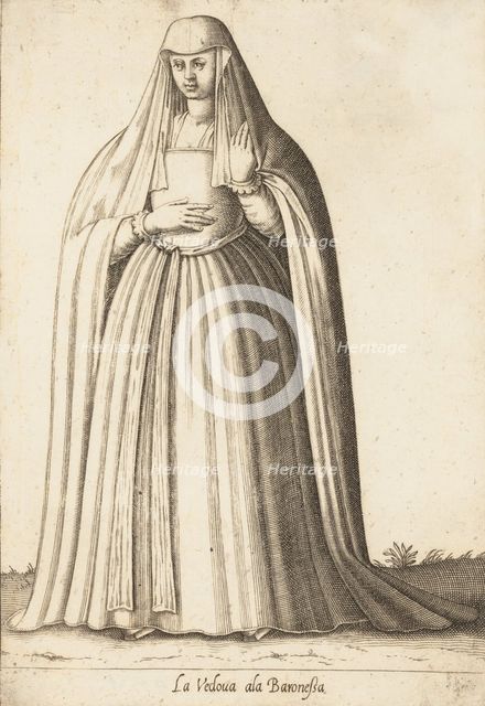 La Vedova ala Baronessa, ca. 1580. Creator: Attributed to Pietro Bertelli.