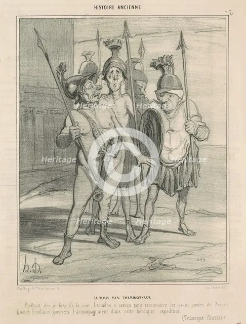 La veille des Thermopyles, 1842.  Creator: Honore Daumier.