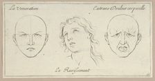 La Veneration, Le Ravissement, Extrême Douleur corporelle (from Caractères des passio..., 1695-1720. Creator: Sébastien Le Clerc the Younger