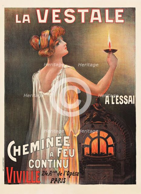 La Vestale. Cheminée à feu continu, 1898. Creator: Anon.
