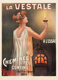 La Vestale. Cheminée à feu continu, 1898. Creator: Anon
