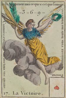 La Victoire from Playing Cards (for Quartets) Costumes des Peuples Étrangers 1700-..., 1700-1799. Creator: Anon