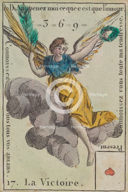 La Victoire from Playing Cards (for Quartets) 'Costumes des Peuples Étrangers', 1700-..., 1700-1799. Creator: Anon.