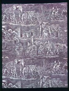 La Vie de Jeanne d'Arc (The Life of Joan of Arc) (Furnishing Fabric), Bolbec, after 1817. Creator: François Kettinger et Fils