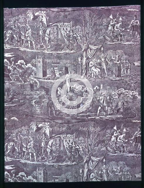La Vie de Jeanne d'Arc (The Life of Joan of Arc) (Furnishing Fabric), Bolbec, after 1817. Creator: François Kettinger et Fils.