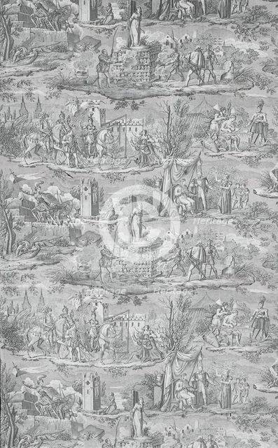La Vie de Jeanne d'Arc (The Life of Joan of Arc) (Furnishing Fabric), Bolbec, after 1817. Creator: François Kettinger et Fils.