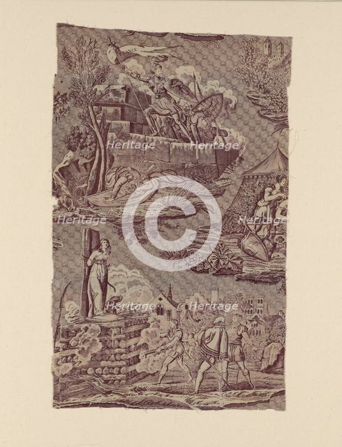 La Vie de Jeanne d'Arc (The Life of Joan of Arc) (Furnishing Fabric), France, c. 1815. Creator: Hartmann et Fils.