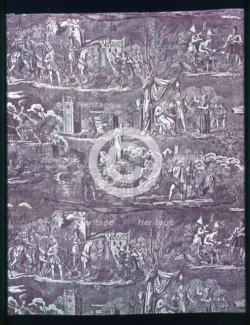 La Vie de Jeanne d'Arc (The Life of Joan of Arc) (Furnishing Fabric), Bolbec, after 1817. Creator: François Kettinger et Fils.