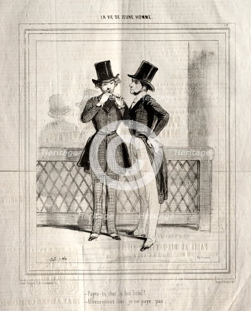 La Vie de Jeune Homme, 1842. Creator: Paul Gavarni (French, 1804-1866).