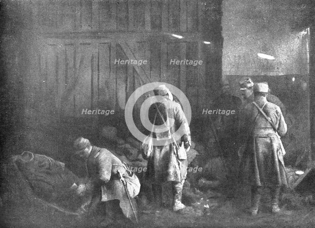 ''La vie en Campagne; Le poste de secours de Souain', 1914. Creator: Unknown.