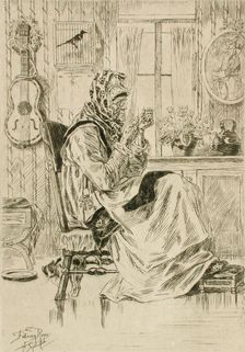 La Vieille à l'aiguille, 1876. Creator: Félicien Rops