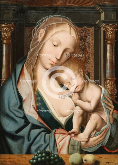 La Vierge aux raisins (Virgin with a Bunch of Grapes), 16th century. Creator: Massys, Quentin  .