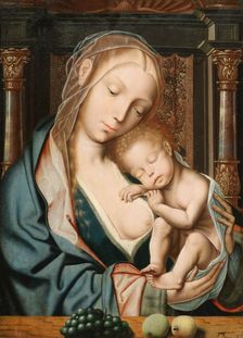 La Vierge aux raisins (Virgin with a Bunch of Grapes), 16th century. Creator: Massys, Quentin