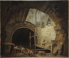 La Violation des caveaux des rois dans la basilique de Saint-Denis, en octobre 1793, c1793. Creator: Hubert Robert