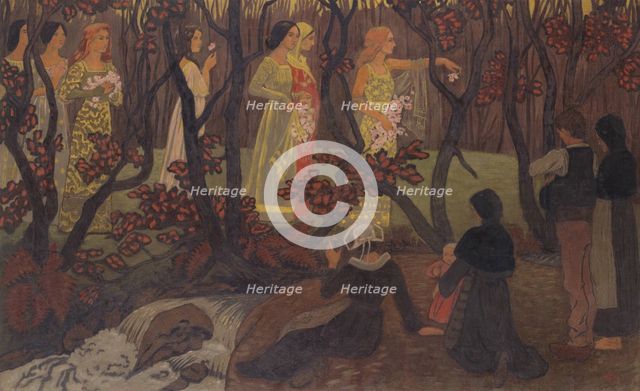 La Vision pres du torrent ou Le Rendez-Vous des fees (The Vision near the Torrent or ...), 1897. Creator: Sérusier, Paul (1864-1927).