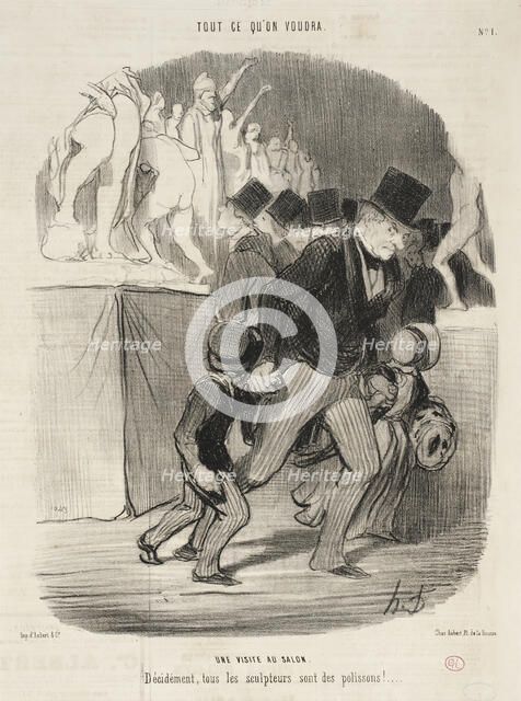 La Visite au salon, 1847. Creator: Honore Daumier.