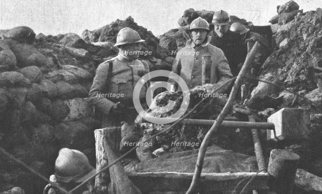 'La visite du President de la Republique au front de Verdun; precede par le general Nivelle..., 1916 Creator: Unknown.