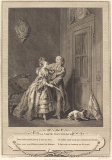 La visite inattendue, 1774. The Unexpected Visit. Creator: Nicolas-Joseph Voyez