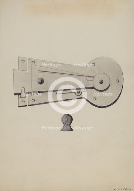 Latch, c. 1936. Creator: John R. Towers.