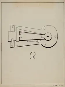 Latch, c. 1936. Creator: John R. Towers