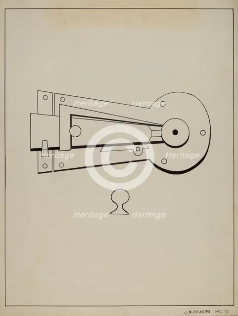 Latch, c. 1936. Creator: John R. Towers.