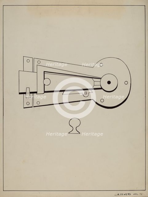 Latch, c. 1936. Creator: John R. Towers.