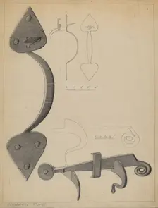 Latch, c. 1937. Creator: Mildred Ford