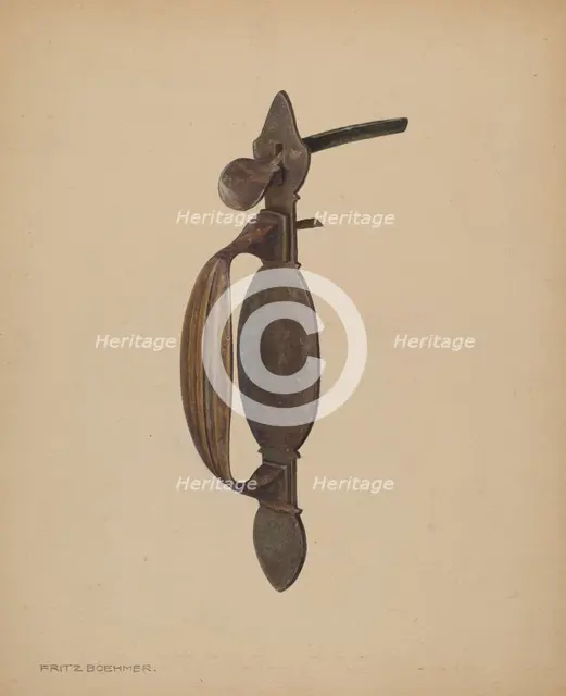 Latch, c. 1939. Creator: Fritz Boehmer.
