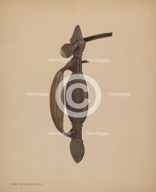 Latch, c. 1939. Creator: Fritz Boehmer.