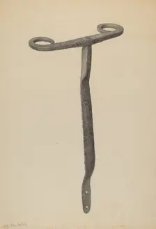 Latch for Double Swing Gate, c. 1939. Creator: Maurice Van Felix