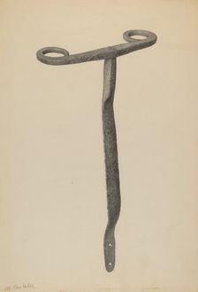 Latch for Double Swing Gate, c. 1939. Creator: Maurice Van Felix
