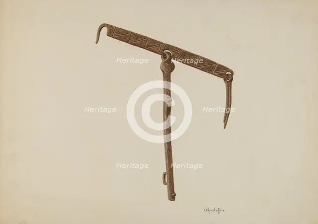 Latch from Mission, c. 1939. Creator: Cornelius Christoffels.