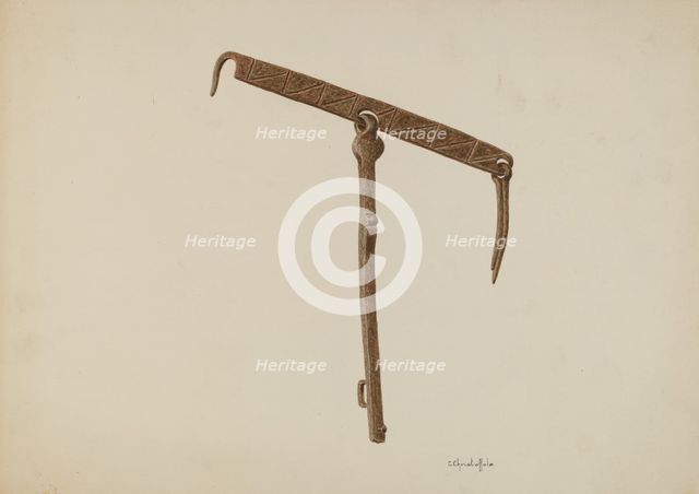 Latch from Mission, c. 1939. Creator: Cornelius Christoffels.