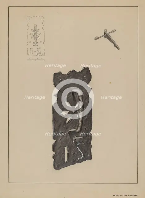 Latch Plate, c. 1936. Creator: Francis Law Durand.