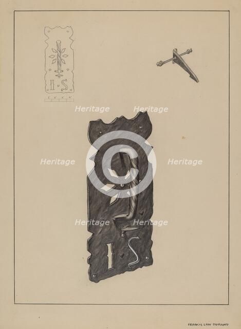Latch Plate, c. 1936. Creator: Francis Law Durand.