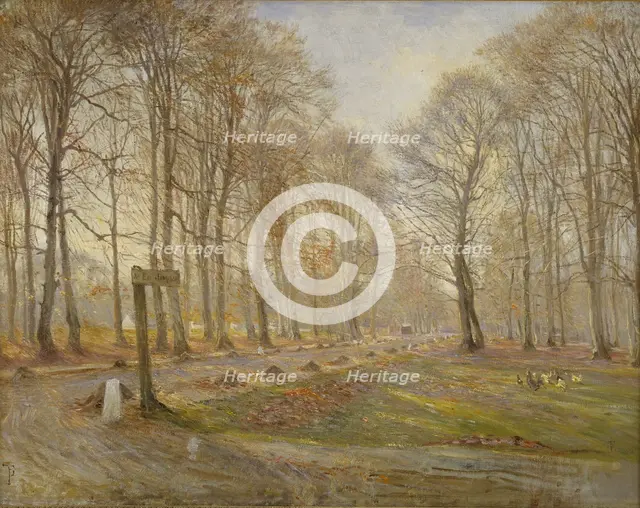 Late Autumn Day in the Jægersborg Deer Park, North of Copenhagen, 1886. Artist: Philipsen, Theodor (1840-1920)