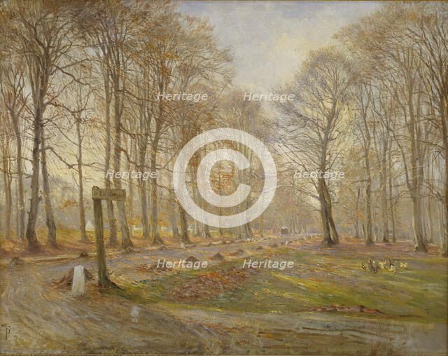 Late Autumn Day in the Jægersborg Deer Park, North of Copenhagen, 1886. Artist: Philipsen, Theodor (1840-1920)