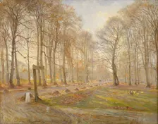 Late Autumn Day in the Jægersborg Deer Park, North of Copenhagen, 1886. Creator: Theodor Esbern Philipsen