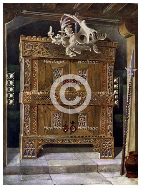 Late Gothic schrank, 1910.Artist: Edwin Foley