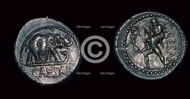 Late republican denarii of Julius Caesar, 1st century BC. Artist: Unknown