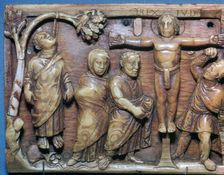 Late Roman ivory casket , Death of Judas and the Crucifixion, 5th century